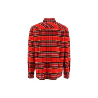 FW22 Rød skjorte med striper og revers og lange ermer
