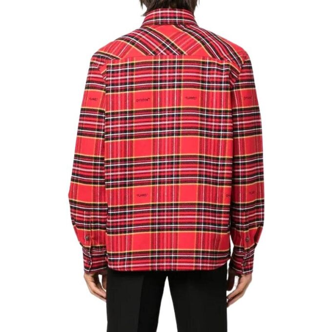 FW22 Rød skjorte med striper og revers og lange ermer