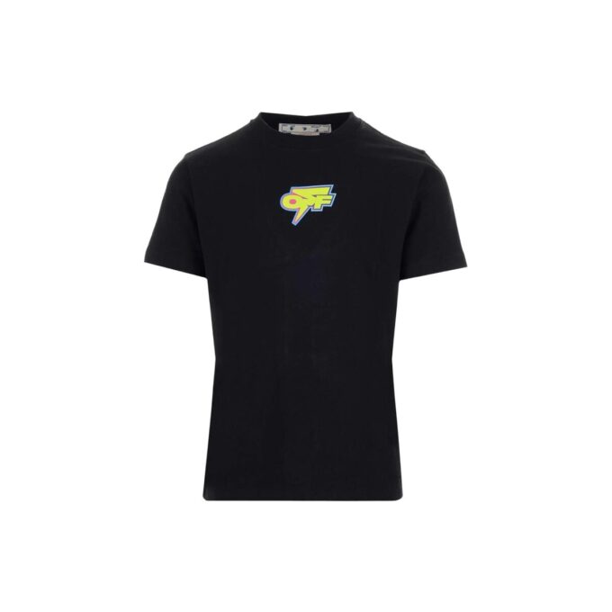 FW22 Rundhalset kortærmet slim fit-versjon med logo på ryggen, svart