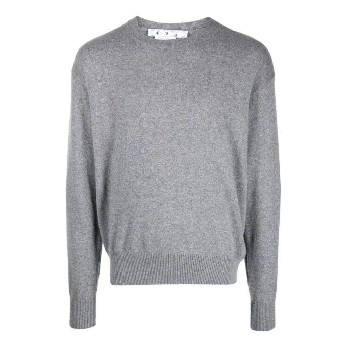 Genser med rund hals og brodert logo