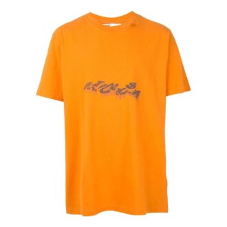 Geometri-pil-logo-trykk Rund hals Shorts Kort erme Oransje