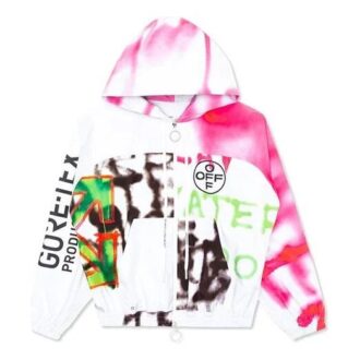 Goretex-jakke med hette og graffititrykk for menn, flerfarget
