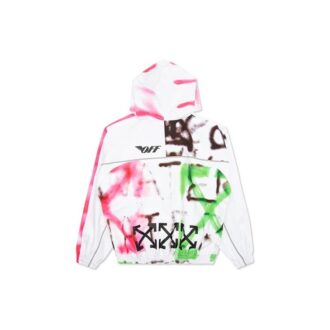 Goretex-jakke med hette og graffititrykk for menn, flerfarget