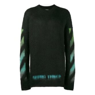 Gradient Alphabet Printing Loose Fit Blågrønn