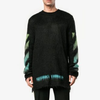 Gradient Alphabet Printing Loose Fit Blågrønn