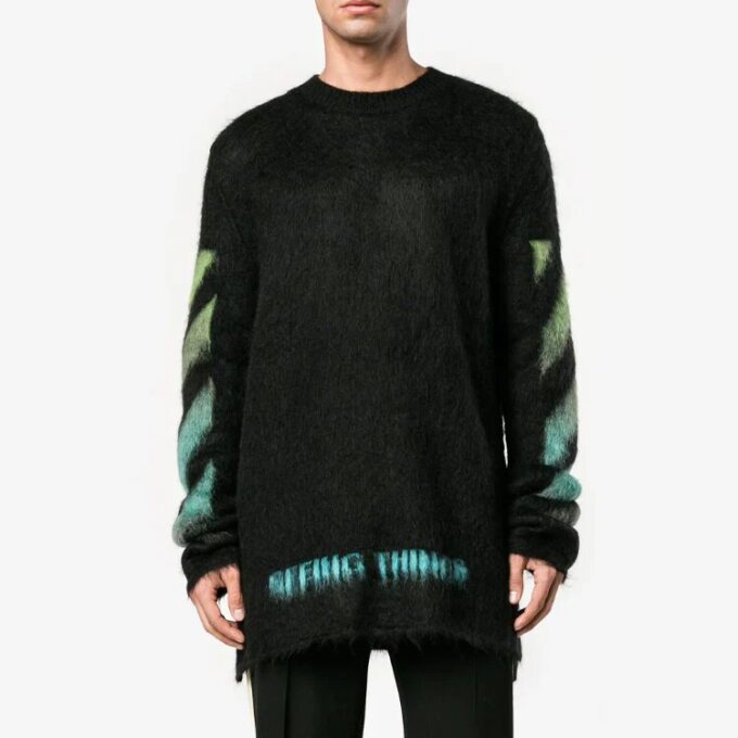 Gradient Alphabet Printing Loose Fit Blågrønn