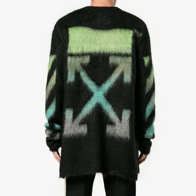 Gradient Alphabet Printing Loose Fit Blågrønn