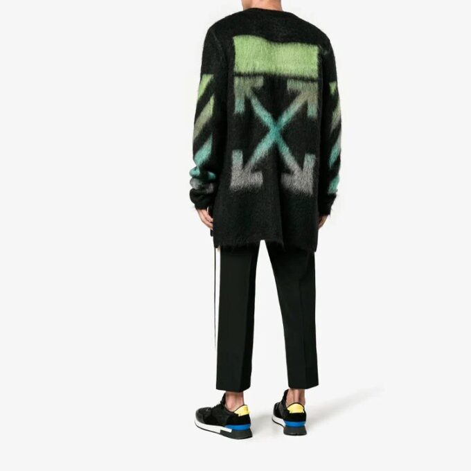 Gradient Alphabet Printing Loose Fit Blågrønn