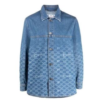 Gradient Denim Langermet Skjorte Blå