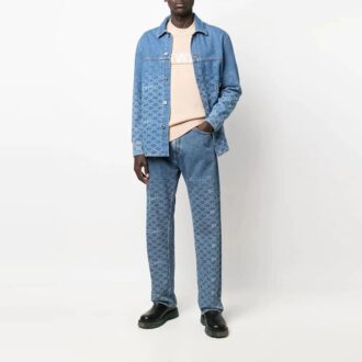 Gradient Denim Langermet Skjorte Blå