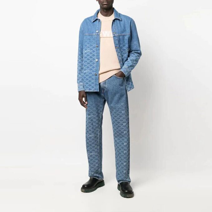 Gradient Denim Langermet Skjorte Blå