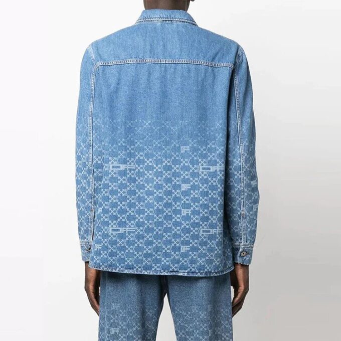 Gradient Denim Langermet Skjorte Blå