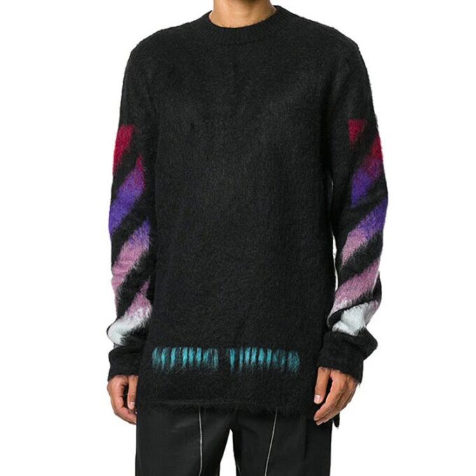 Gradient Mohair-genser for menn, svart