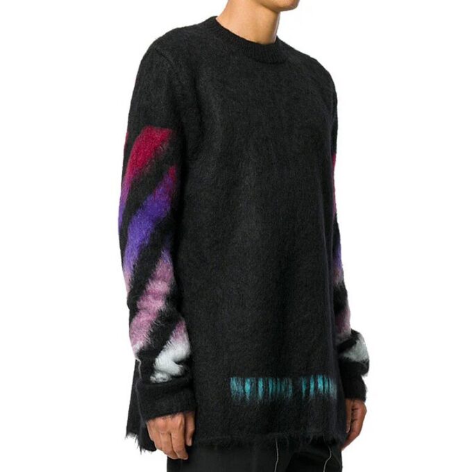 Gradient Mohair-genser for menn, svart