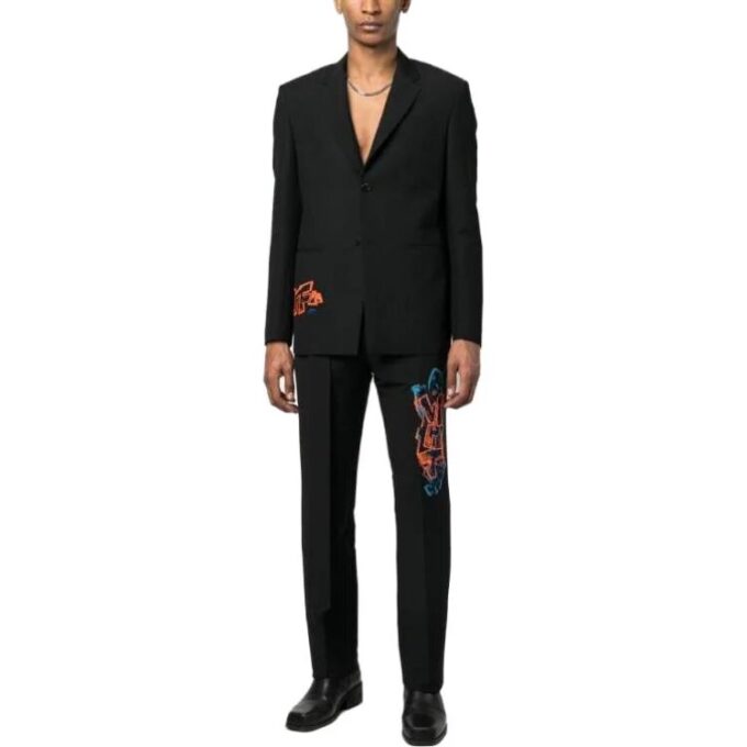 Graf Coupe&raquo; Strap Rel Enkeltspent Blazer &laquo;Svart&raquo;