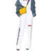 Graffiti-lange bukser, unisex, hvite