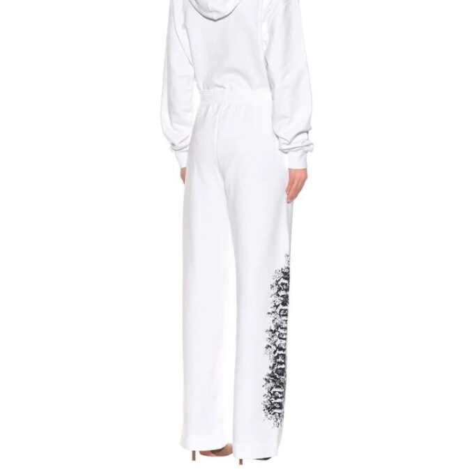 Graffiti-lange bukser, unisex, hvite