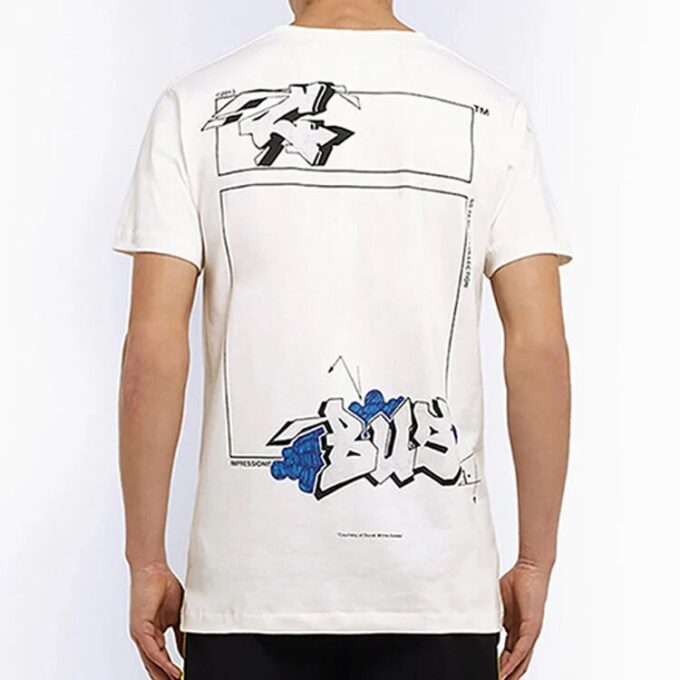 Graffiti Printing kort ermet hvit