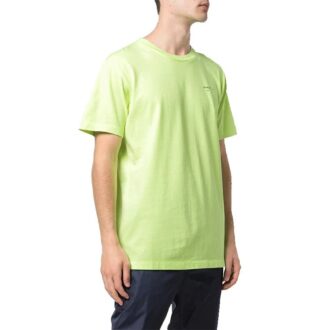 Grønn T-shorts med kort erme og rund hals med lite logo