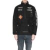 Halv glidelås-pullover med lange ermer, stående krage og logo-jakke, svart
