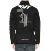 Halv glidelås-pullover med lange ermer, stående krage og logo-jakke, svart