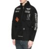 Halv glidelås-pullover med lange ermer, stående krage og logo-jakke, svart