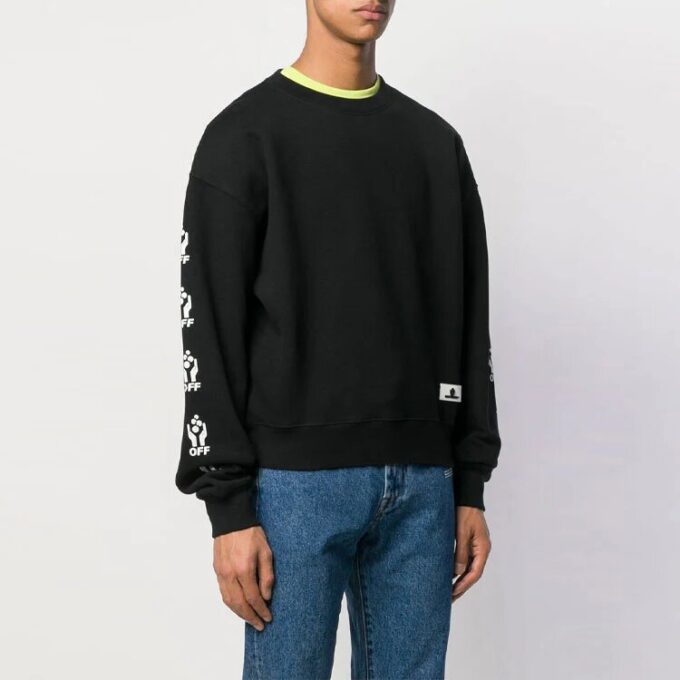 Hands Over Cotton Sports Fleece for menn, svart