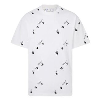 Helt trykt alfabetlogo Rund hals Kort shorts Hvit