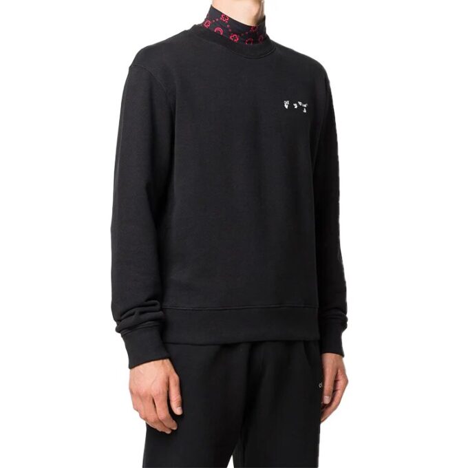 Herre-genser med logo, rund hals og slim fit