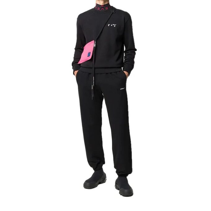 Herre-genser med logo, rund hals og slim fit