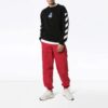 Herre-genser med striper og logo, slim fit