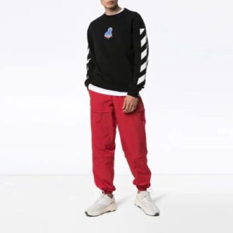 Herre-genser med striper og logo, slim fit