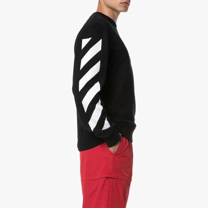 Herre-genser med striper og logo, slim fit
