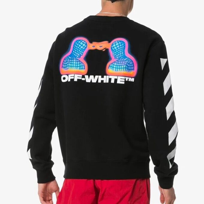 Herre-genser med striper og logo, slim fit