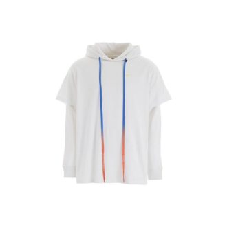 Herre-gensere Street Style Langermet Enfarget Bomull Logo Hvit