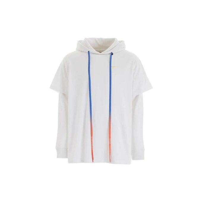 Herre-gensere Street Style Langermet Enfarget Bomull Logo Hvit