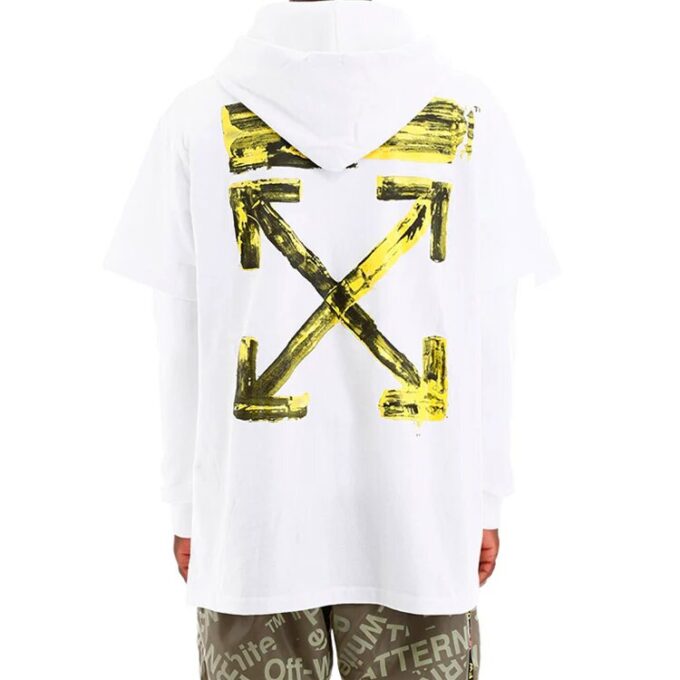 Herre-gensere Street Style Langermet Enfarget Bomull Logo Hvit