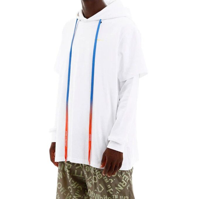 Herre-gensere Street Style Langermet Enfarget Bomull Logo Hvit
