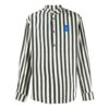 Herre-skjorte med logo-patch og striper, lange ermer