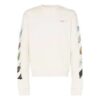 HERRE SS19 Logo bak, fargelagt, Diagonal, crew-sweatshirt, hvit