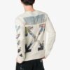 HERRE SS19 Logo bak, fargelagt, Diagonal, crew-sweatshirt, hvit