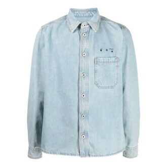 Herre SS21 Arrows Jeans-skjorte Blå