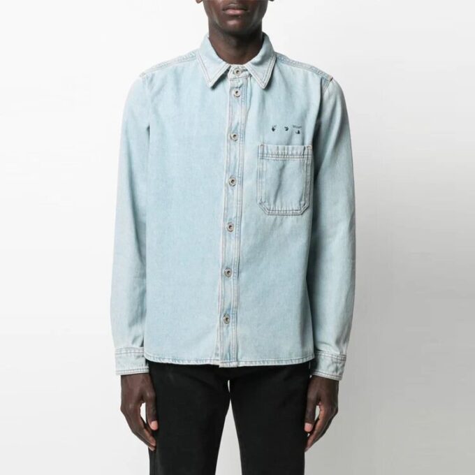 Herre SS21 Arrows Jeans-skjorte Blå