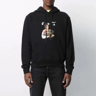 Herre SS21 Caravaggio Boy Print Oversized Svart