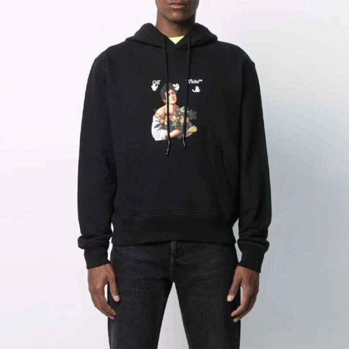 Herre SS21 Caravaggio Boy Print Oversized Svart