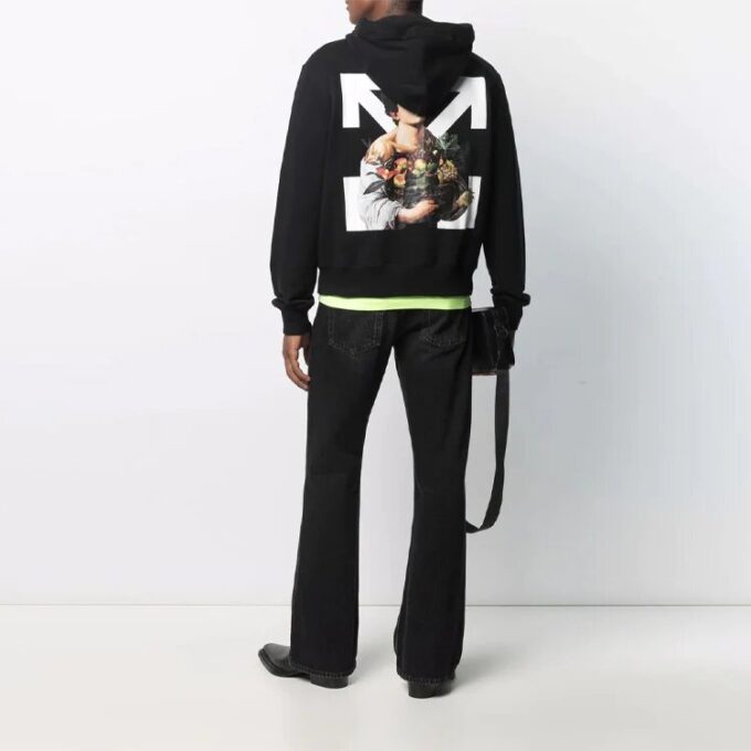 Herre SS21 Caravaggio Boy Print Oversized Svart