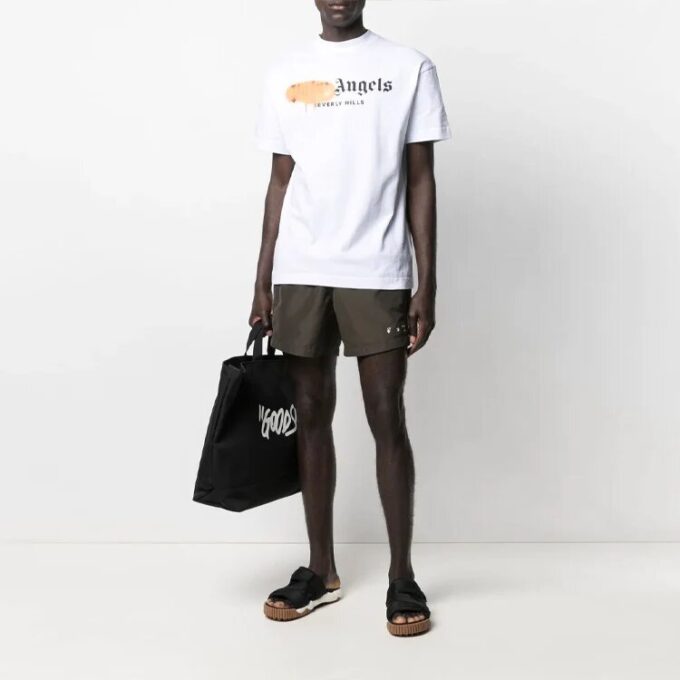 Herre SS21 Logo-bukser Shorts Slim Fit Brun