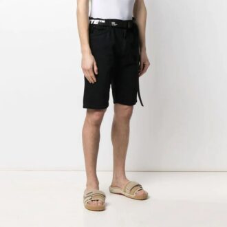 Herre SS21 Logo Jeans Shorts Svart
