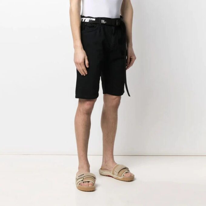 Herre SS21 Logo Jeans Shorts Svart
