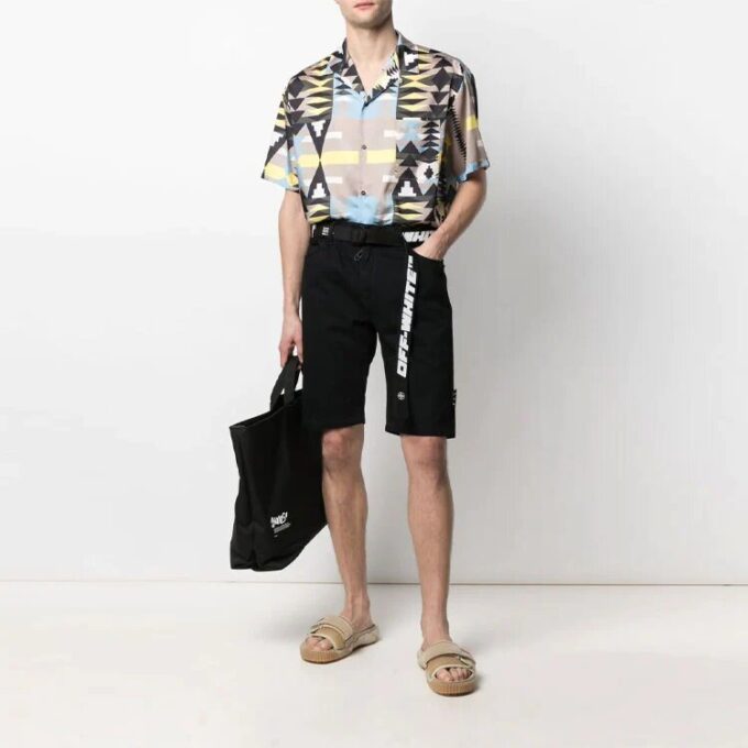 Herre SS21 Logo Jeans Shorts Svart